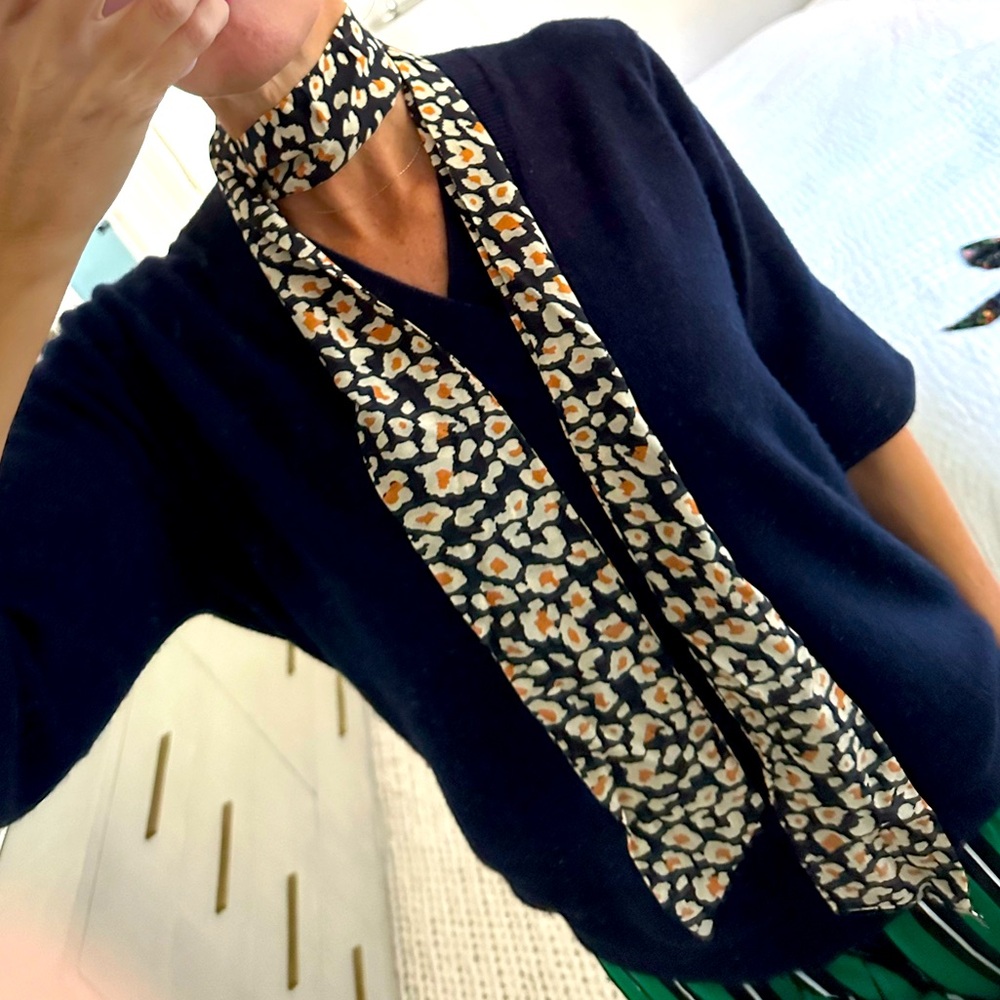 Leopard print silk scarf